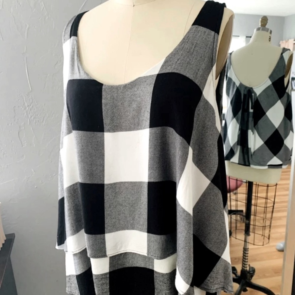 Buffalo Plaid Sleeveless Top